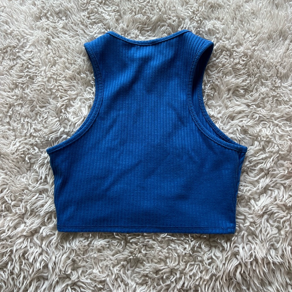 Princess Polly Vibrant Blue Ribbed Top - Picture 3 of 5